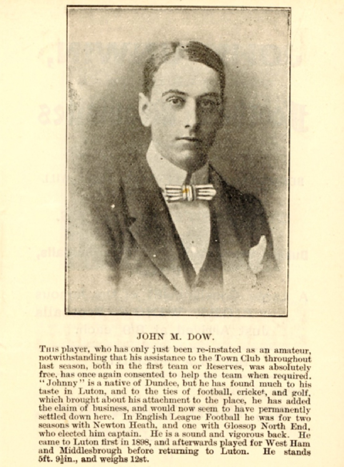 John Dow | Hatters Heritage | A History of Luton Town FC