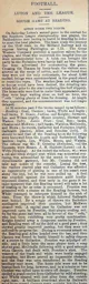 Match Report: Reading vs Luton Town FC (20th Oct 1894)