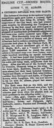 Match Report: St. Albans vs Luton Town FC (3rd Nov 1894)
