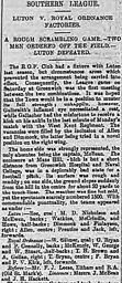 Match Report: Royal Ordnance Factories vs Luton Town FC (8th Dec 1894)