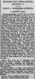 Match Report: Tottenham Hotspur vs Luton Town FC (15th Dec 1894)