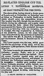 Match Report: Luton Town FC vs Tottenham Hotspur (19th Dec 1894)