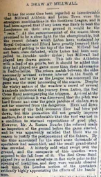 Match Report: Millwall Athletic vs Luton Town FC (12th Jan 1895)