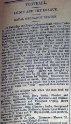 Match Report: Luton Town FC vs Royal Ordnance Factories (23rd Feb 1895)