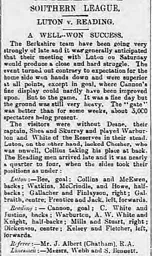 Match Report: Luton Town FC vs Reading (2nd Mar 1895)