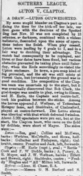 Match Report: Clapton vs Luton Town FC (16th Mar 1895)