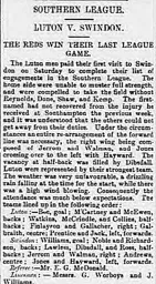 Match Report: Swindon Town vs Luton Town FC (6th Apr 1895)