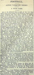 Match Report: Ilford vs Luton Town FC (11th Jan 1896)
