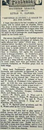 Match Report: Ilford vs Luton Town FC (11th Jan 1896)