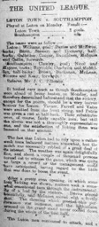 Match Report: Luton Town FC vs Southampton (14th Feb 1898)