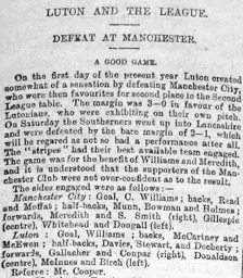 Match Report: Manchester City vs Luton Town FC (26th Mar 1898)