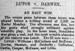 Match Report: Luton Town FC vs Darwen (11th Apr 1898)