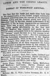 Match Report: Luton Town FC vs Woolwich Arsenal (16th Apr 1898)