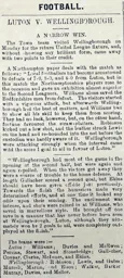 Match Report: Wellingborough vs Luton Town FC (27th Sep 1897)