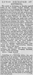 Match Report: Kettering Town vs Luton Town FC (21st Nov 1898)
