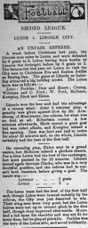 Match Report: Lincoln City vs Luton Town FC (24th Dec 1898)