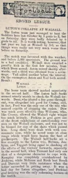 Match Report: Walsall vs Luton Town FC (18th Feb 1899)