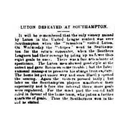 Match Report: Southampton vs Luton Town FC (8th Mar 1899)