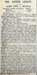 Match Report: Luton Town FC vs Millwall Athletic (27th Mar 1899)