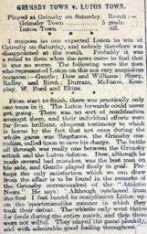 Match Report: Grimsby Town vs Luton Town FC (1st Apr 1899)