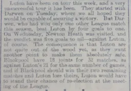 Match Report: Darwen vs Luton Town FC (11th Apr 1899)