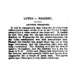 Match Report: Reading vs Luton Town FC (19th Apr 1899)