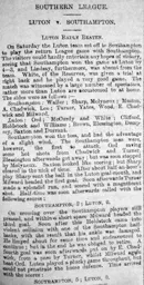 Match Report: Southampton vs Luton Town FC (15th Dec 1900)