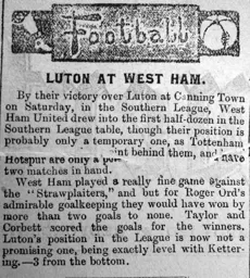 Match Report: West Ham United vs Luton Town FC (9th Feb 1901)
