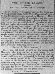 Match Report: Wellingborough vs Luton Town FC (10th Feb 1901)