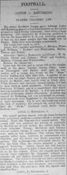Match Report: Luton Town FC vs Kettering Town (5th Apr 1901)