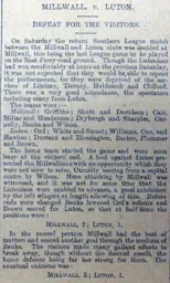 Match Report: Millwall vs Luton Town FC (6th Apr 1901)