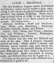 Match Report: Millwall vs Luton Town FC (6th Apr 1901)