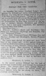 Match Report: Millwall vs Luton Town FC (6th Apr 1901)