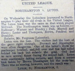 Match Report: Northampton vs Luton Town FC (10th Apr 1901)