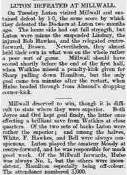 Match Report: Millwall vs Luton Town FC (1st Apr 1902)