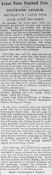 Match Report: Southampton vs Luton Town FC (25th Oct 1902)