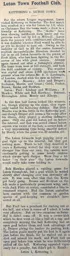 Match Report: Kettering Town vs Luton Town FC (10th Jan 1903)