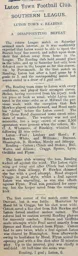 Match Report: Luton Town FC vs Reading (24th Jan 1903)