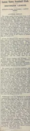 Match Report: Queens Park Rangers vs Luton Town FC (31st Jan 1903)