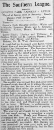 Match Report: Queens Park Rangers vs Luton Town FC (31st Jan 1903)