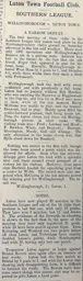 Match Report: Wellingborough vs Luton Town FC (14th Feb 1903)