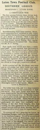 Match Report: Brentford vs Luton Town FC (14th Mar 1903)