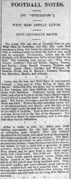 Match Report: West Ham United vs Luton Town FC (28th Mar 1903)