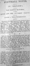 Match Report: Luton Town FC vs Wellingborough (11th Apr 1903)