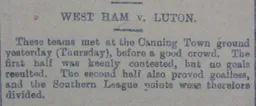 Match Report: West Ham United vs Luton Town FC (24th Sep 1903)
