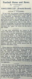 Match Report: Luton Town FC vs Watford (14th Nov 1903)