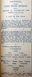 Match Report: Portsmouth vs Luton Town FC (5th Mar 1904)