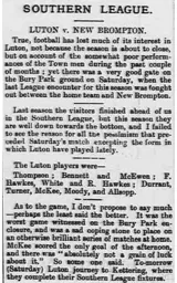 Match Report: Luton Town FC vs New Brompton (16th Apr 1904)