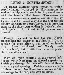 Match Report: Northampton Town vs Luton Town FC (24th Apr 1905)