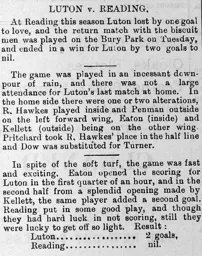 Match Report: Luton Town FC vs Reading (25th Apr 1905)